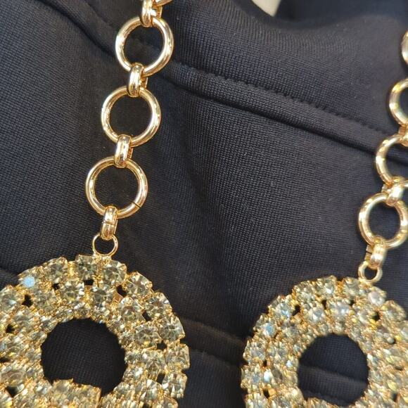 INC International Concepts Mixed-Metal Amber Crystal Circle Necklace - Picture 5 of 9